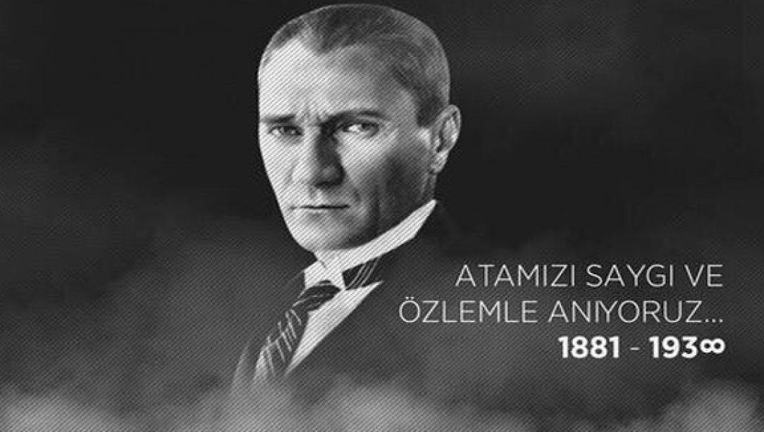 İlçe Müdürümüz Bedevioğlu'ndan, Mustafa Kemal Atatürk'ün vefatının 83. Yılı mesajı
