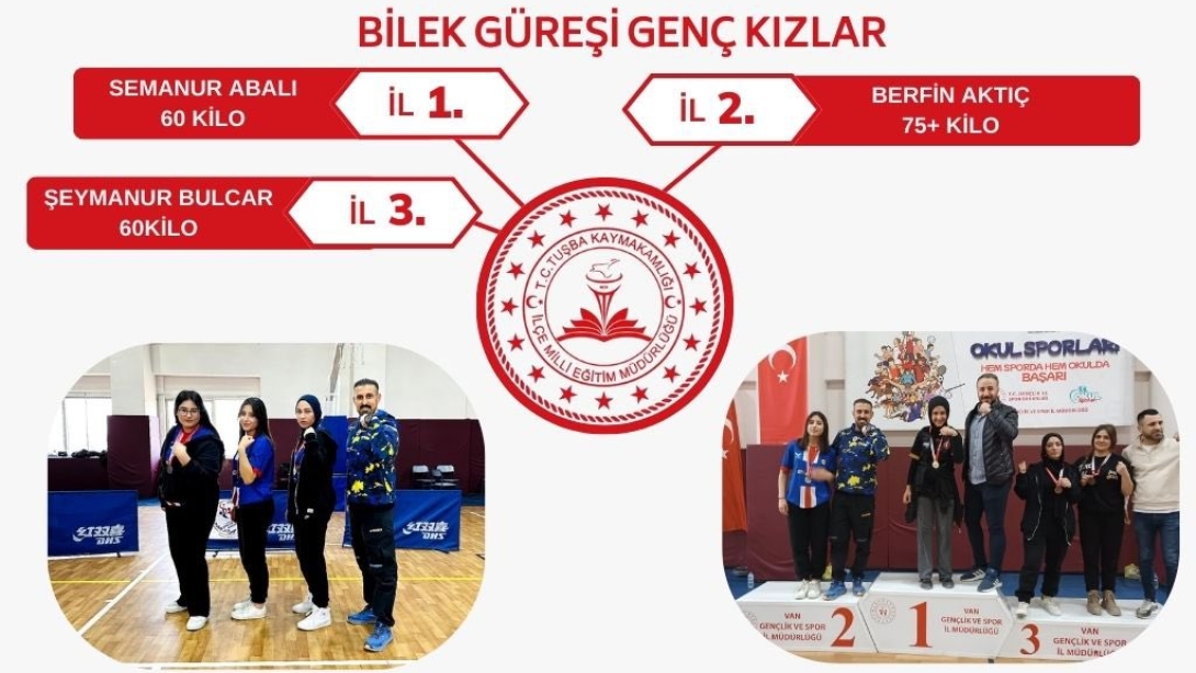 Vali Haydar Bey Anadolu Lisesi, Kızlar Bilek Güreşi'nde dereceye girdi